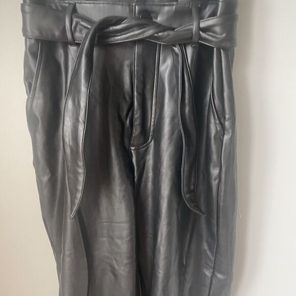 Abercrombie + Fitch Faux Leather Paper Bag Waist Pant Size Small - Picture 6 of 14